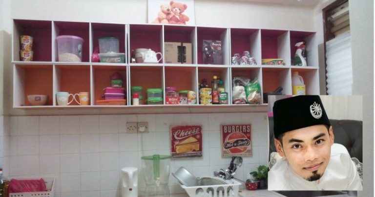 Cara Jimat Guna Rak Buku Untuk Lengkapkan Kabinet Dapur, Kos Hanya RM94 Sahaja, Contohi Cara Lelaki Ini!