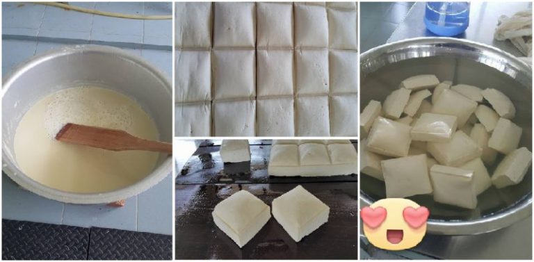 Ibu-Ibu Buat Sendiri Tauhu ‘homemade’. Hanya Guna Tiga Bahan Sahaja. Cukup Berbaloi!