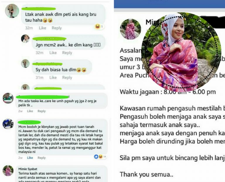 Buat Iklan Cari Pengasuh Je Pun, Tapi Komen ‘Membunuh’ Perasaan Yang Diterima Ibu Ini. Memang Melampau!