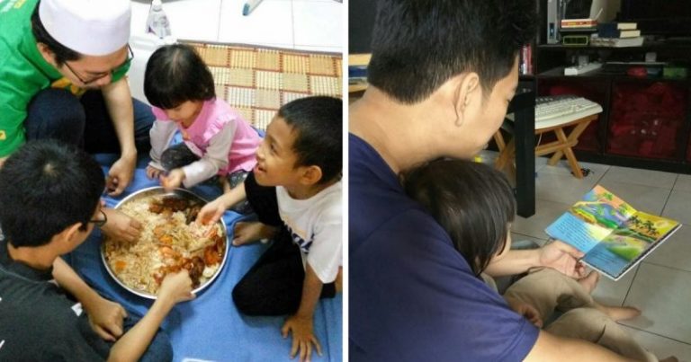 Makan Dalam Dulang Bonding Dengan Anak-Anak. Cara Ayah Ini Memang Win Didik Keluarganya!