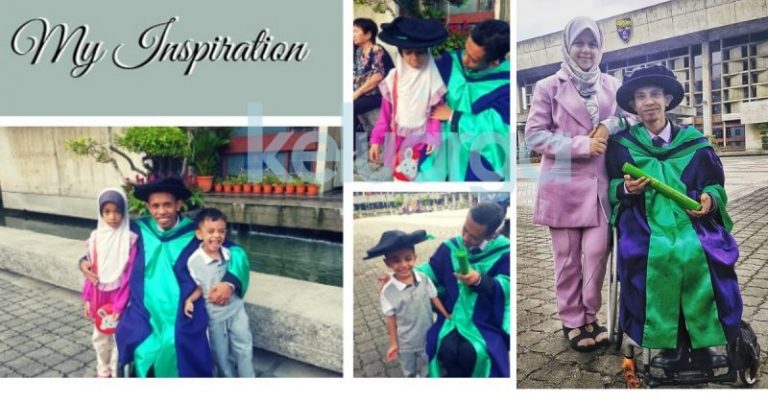 “Kalau Tak Buat Untuk Diri Sendiri, Buat Demi Anak.” Teguran Isteri Buat Suami Lumpuh Berjaya Genggam PHD