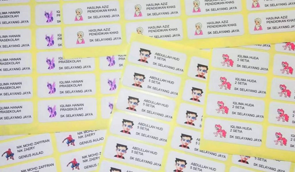 DIY Sticker Nama Untuk Buku Sekolah Anak. Mudah & Modal RM