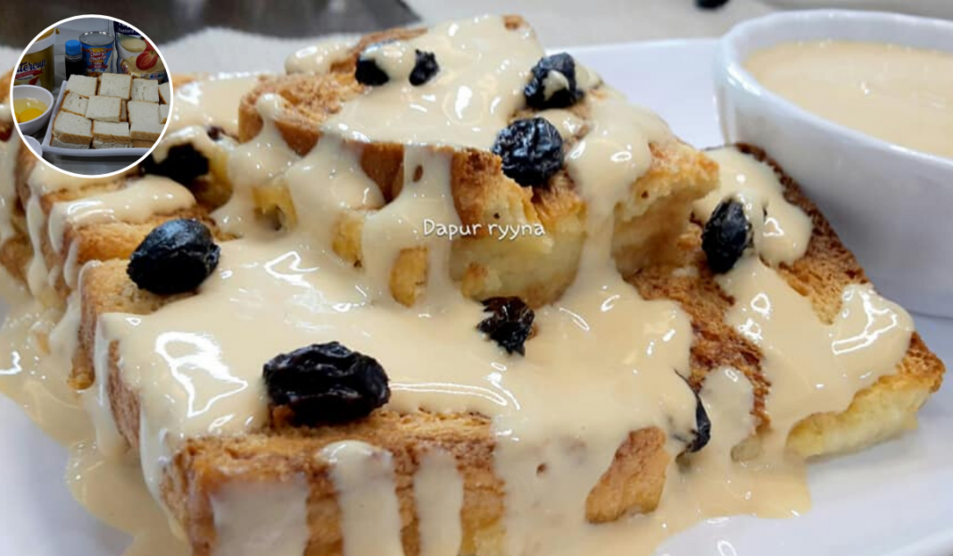 Puding Roti Kastard, Simple Je Buatnya. Famili Confirm Suka! - KELUARGA