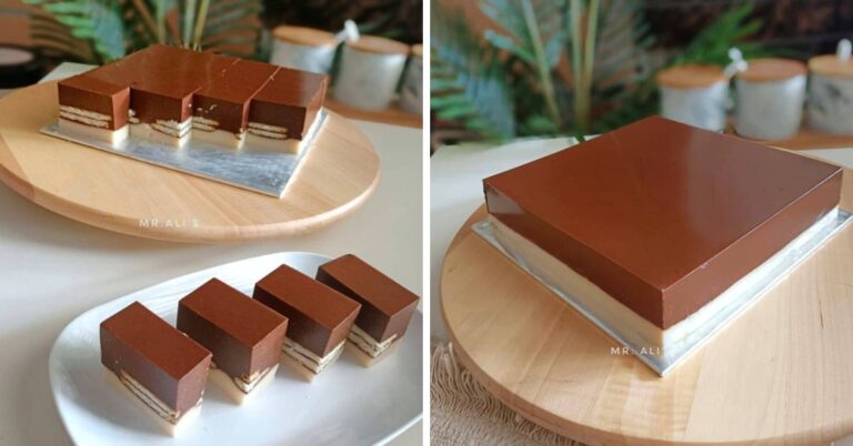 Puding Biskut Marie Mewah Dengan Coklat, Makan Sepotong Memang Tak Cukup