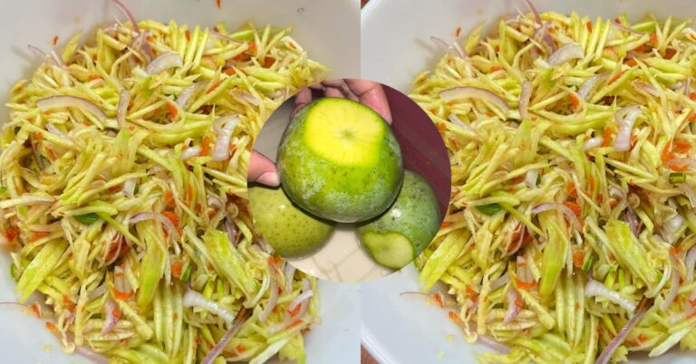Resipi Somtam Mangga, Guna Lima Bahan, Sedap, Cukup Rasa Masam, Manis
