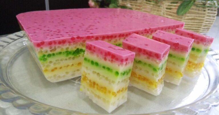 Resipi Puding Sagu Pelangi, Rupa Cantik, Rasa Pun Sedap