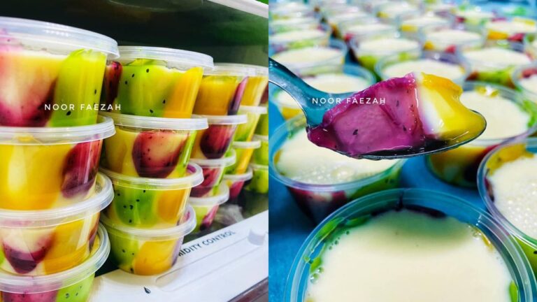 Menu Jamuan Raya Sekolah Anak, Pudding Pencuci Mulut Warna-Warni