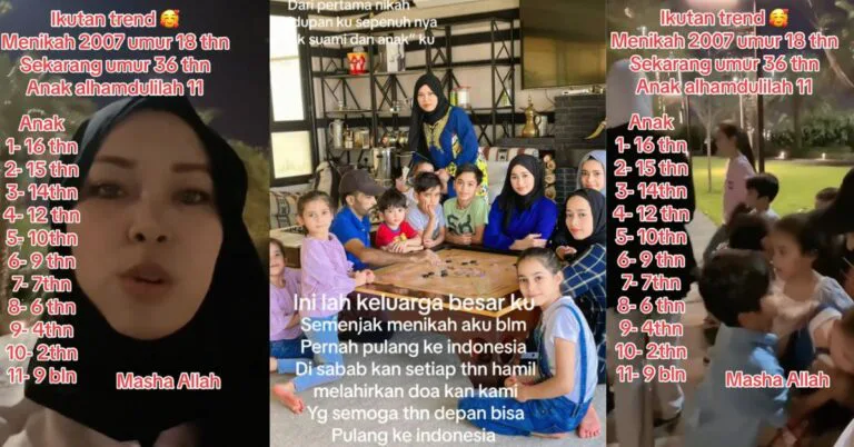 Wanita Umur 36 Tahun Miliki 11 Anak, Inilah ‘Untungnya’ Bila Kahwin Muda