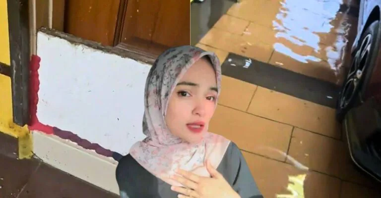 “Rumah Saya Okay, Tak Masuk Air” Wanita Guna Papan, Tanah Liat Halang Air Banjir Masuk Rumah!