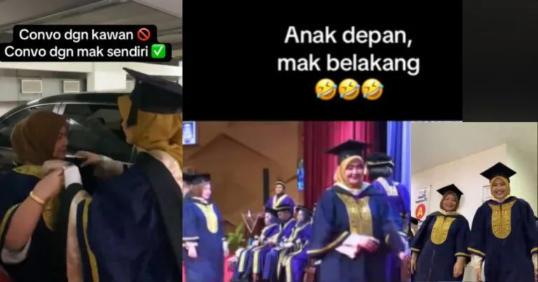 Ibu & Anak Kongsi Momen Majlis Konvoksyen, Sambung Belajar Sama Kursus, Dalam Kelas Duduk Sebelah-sebelah