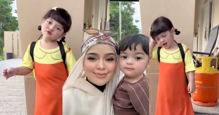 Ikut Trend Patung Squid Game, Comelnya Gelagat Anak MUA Bellaz!