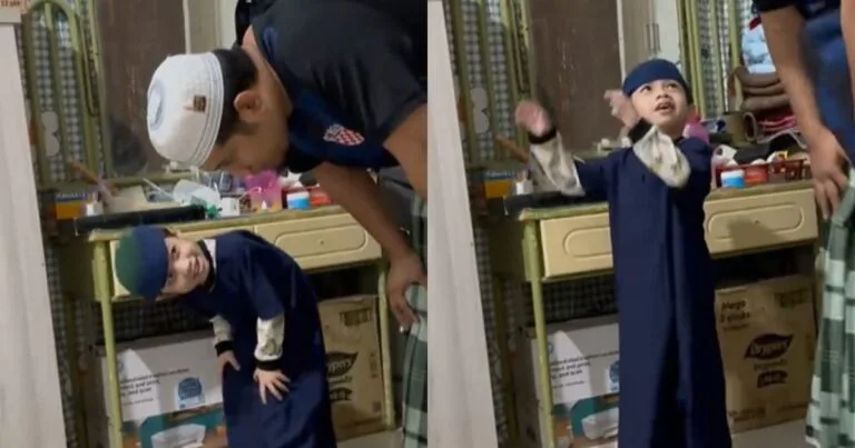 Nak Solat Tapi Sempat Ajak Bapa Main ‘Squid Games’, Ramai Geram!