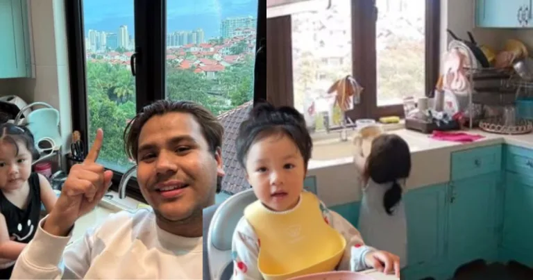 Ryzal & Maryam Dipuji Pandai Didik Anak Berdikari, Netizen Kagum Rina Lap Meja, Cuci Pinggan Lepas Makan!