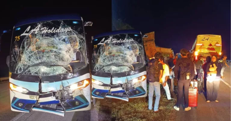 Bas Ekspres Bawa Pelajar UMPSA Rempuh Belakang Treler LPT 1