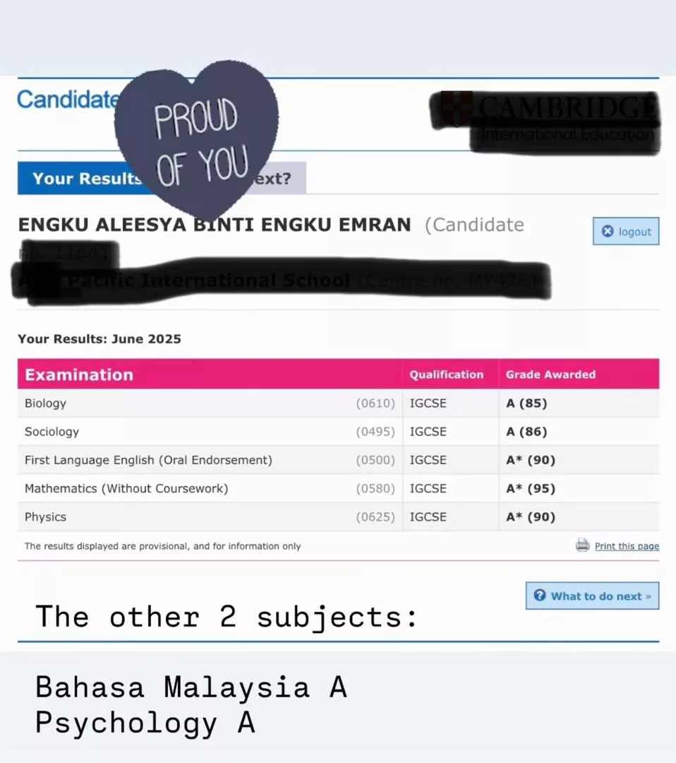 Engku Emran Terharu Aleesya Cemerlang IGCSE -“Tahniah 7A Anak Ayah, 11 Tahun Teman Ulang Kaji & Kelas Tambahan”