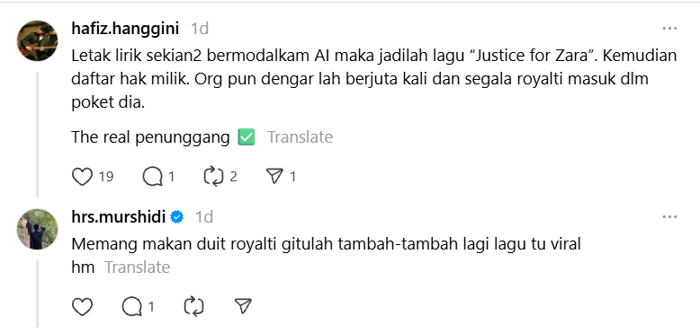 Lagu “Justice For Zara” Ada Yang Mula ‘Benci,’ Lebih Baik Sedekah Al-Fatihah Saja