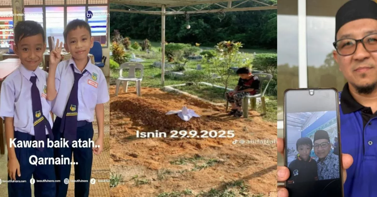 Sahabat Sejati: Rakan Karib Ziarah Pusara Murid Tahun Tiga Maut Terjatuh Dalam Lubang Kumbahan Setiap Hari
