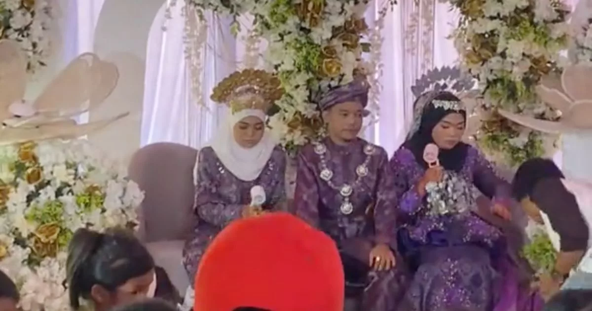 Pengantin Lelaki Nikah Serentak Dua Isteri, Majlis Persandingan Tular