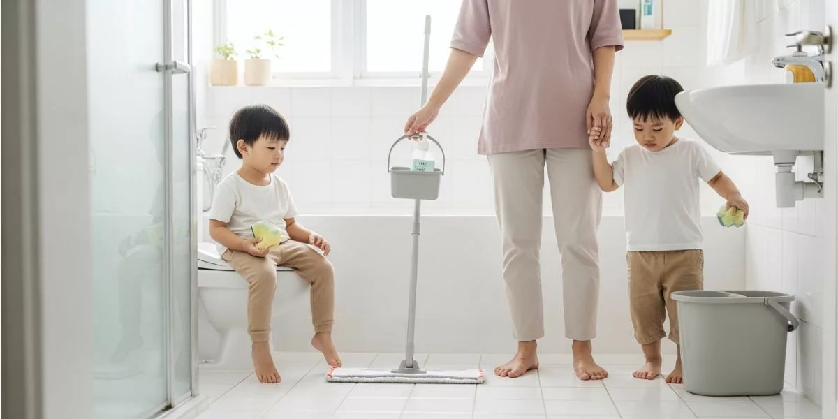 Cara Bersihkan Tandas Tanpa Bahan Kimia Keras, Teknik Mop 4 Kali Sehari Buat Rumah Lebih Bersih & Selamat Untuk Anak