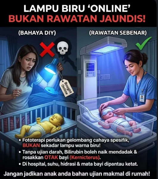 Lampu Biru Bayi Kuning Bukan Solusi Selamat, Risiko Serius Ramai Ibu Ayah Terlepas Pandang 5 Lampu Biru Bayi Kuning Bukan Solusi Selamat, Risiko Serius Ramai Ibu Ayah Terlepas Pandang
