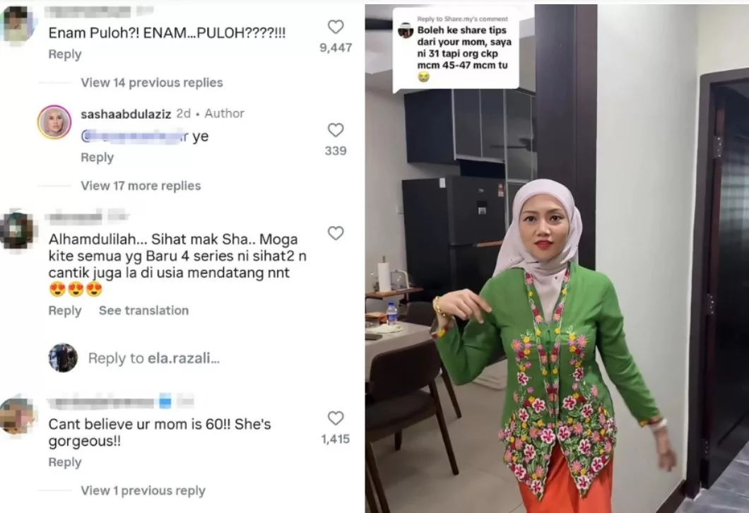 Rahsia Pemakanan Ibu Sasha Aziz! Usia 60 Tahun Masih Cantik & Awet Muda