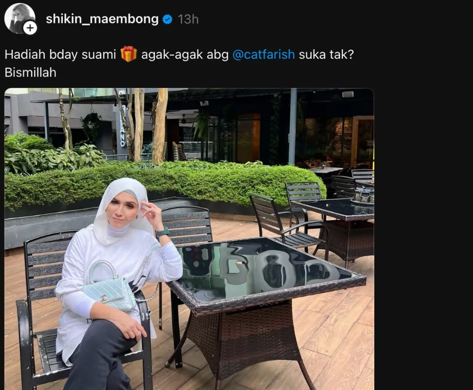 “Hadiah Hari Jadi Suami”, Shikin Maembong Tampil Manis Berhijab, Netizen Doakan Istiqamah