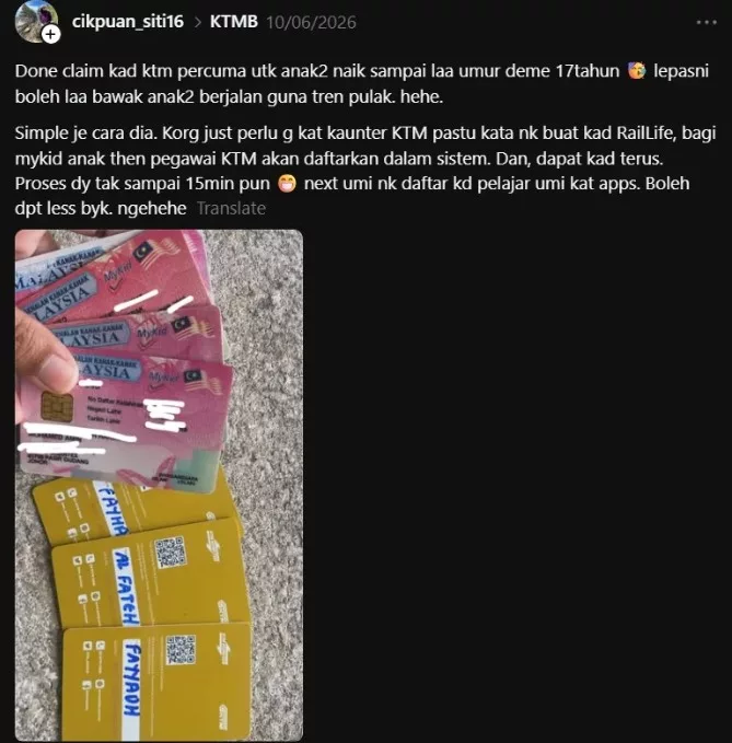 Anak 6 Hingga 17 Tahun Boleh Naik KTM Komuter Percuma Dengan MyRailLife 5 Anak 6 Hingga 17 Tahun Boleh Naik KTM Komuter Percuma Dengan MyRailLife