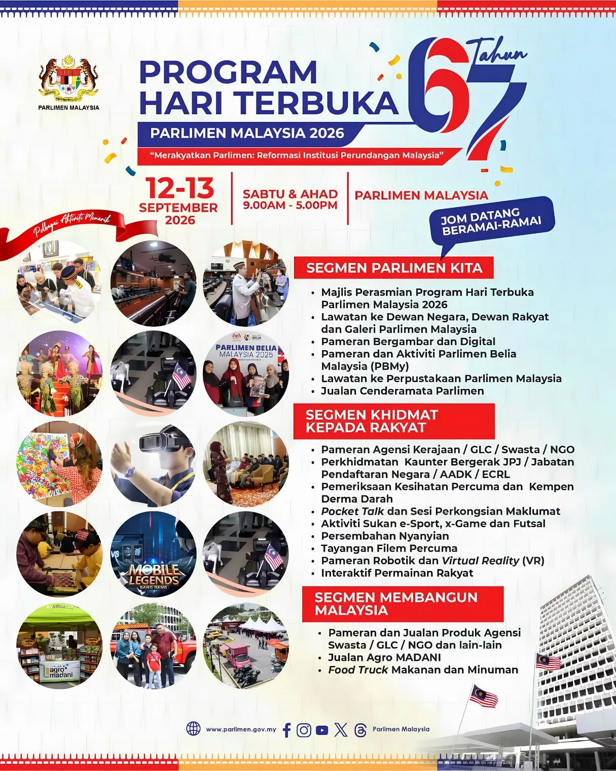 Hari Terbuka Parlimen Malaysia 2026! Aktiviti Menarik & Istimewa Untuk Anak Hujung Minggu Ini